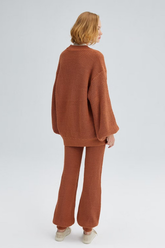 Brown Cardigan Winter Set