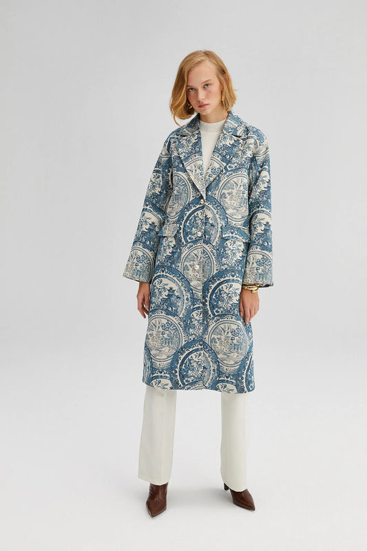 Patterned Long Light Coat