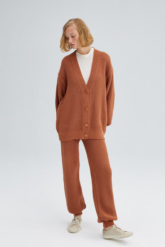 Brown Cardigan Winter Set