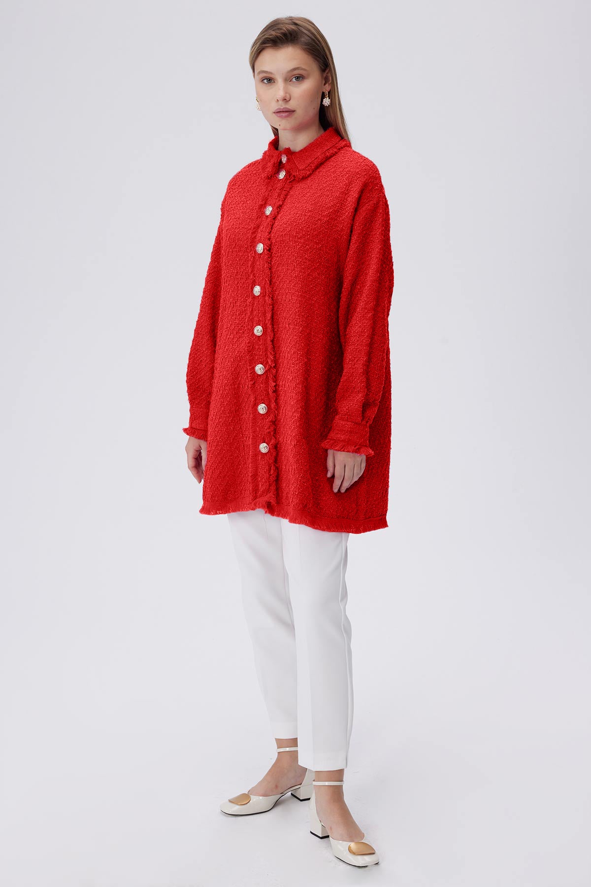 Long Tweed Red Shirt