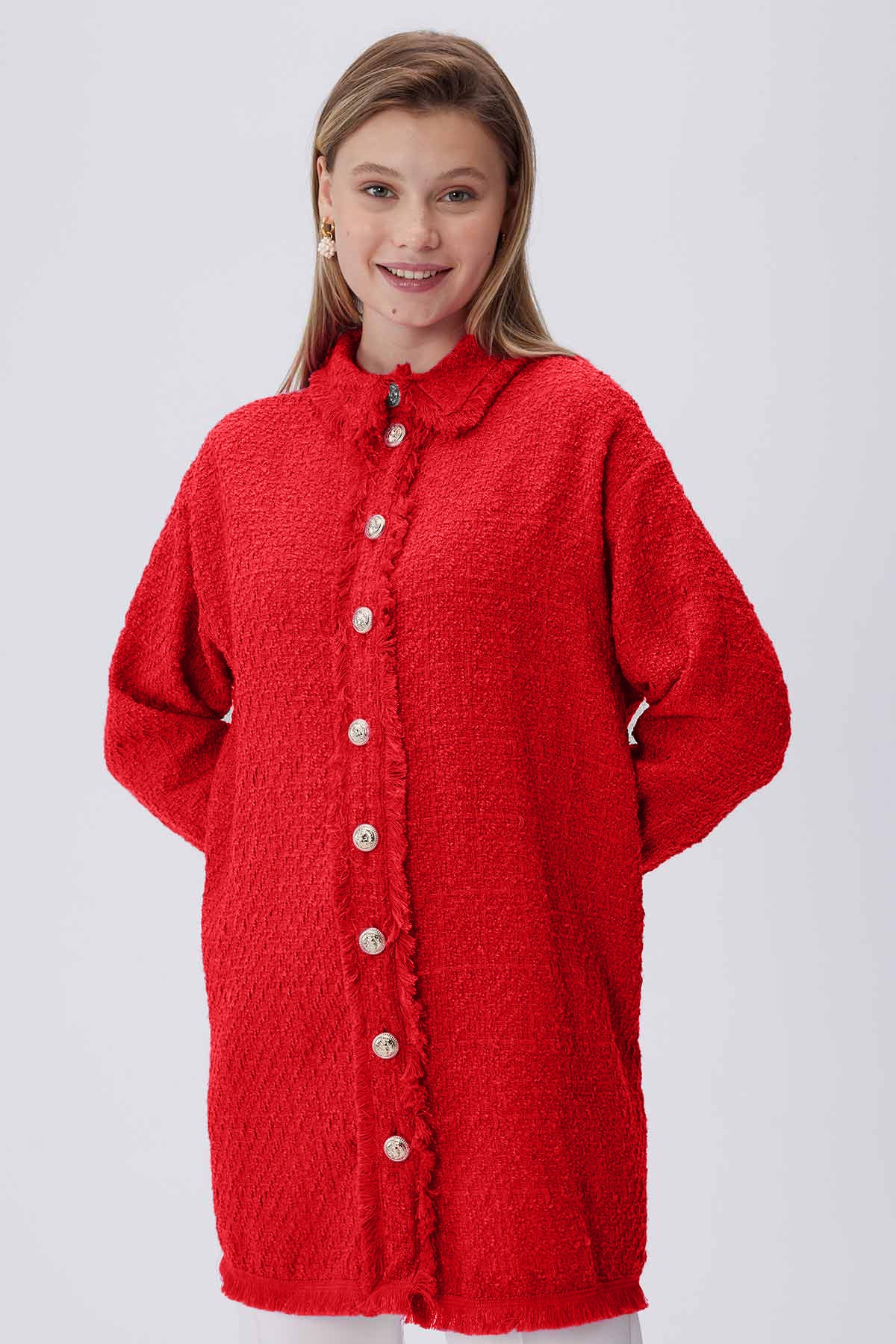 Long Tweed Red Shirt