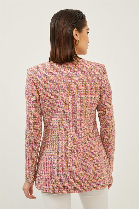 Multicolor Tweed Blazer