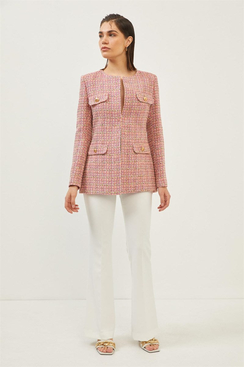 Multicolor Tweed Blazer