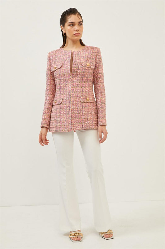 Multicolor Tweed Blazer