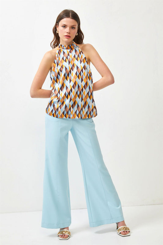 Geometric Print Flowy Top