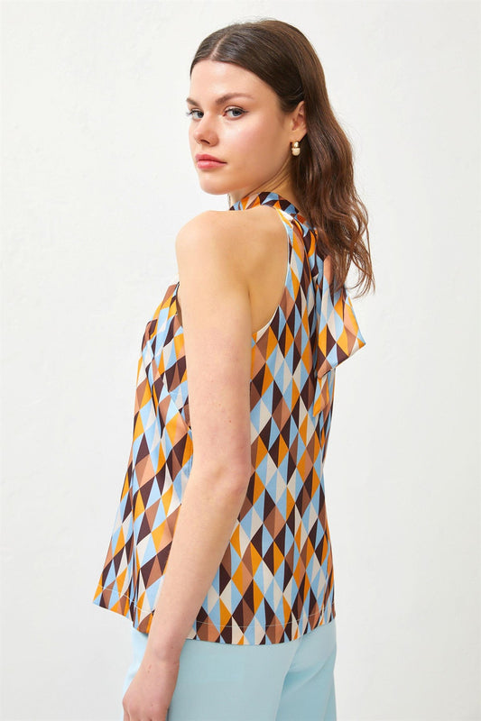 Geometric Print Flowy Top