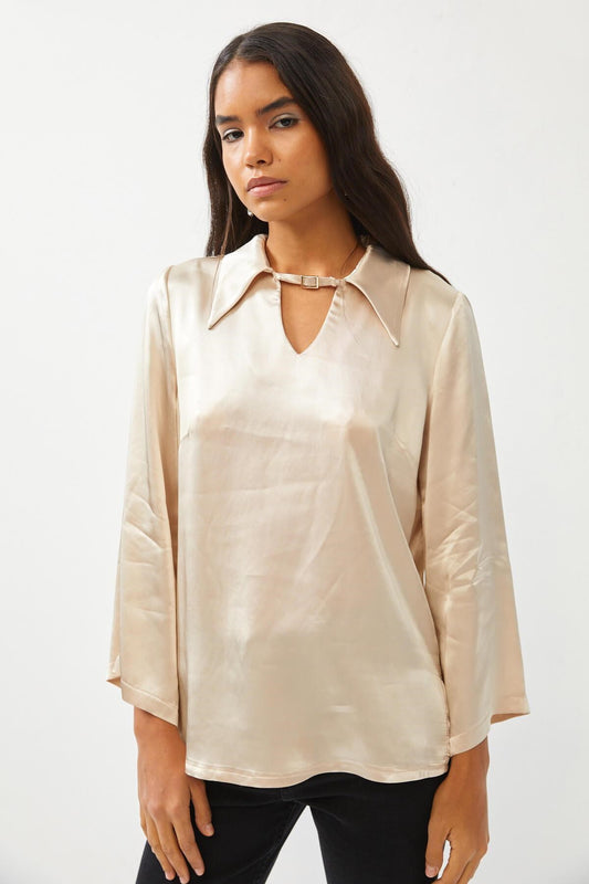 Silky Beige Shirt