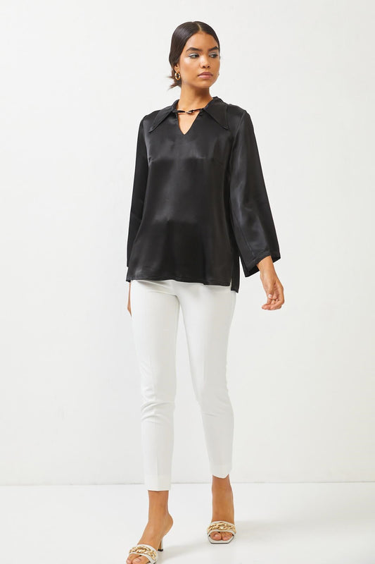 Silky Black Shirt