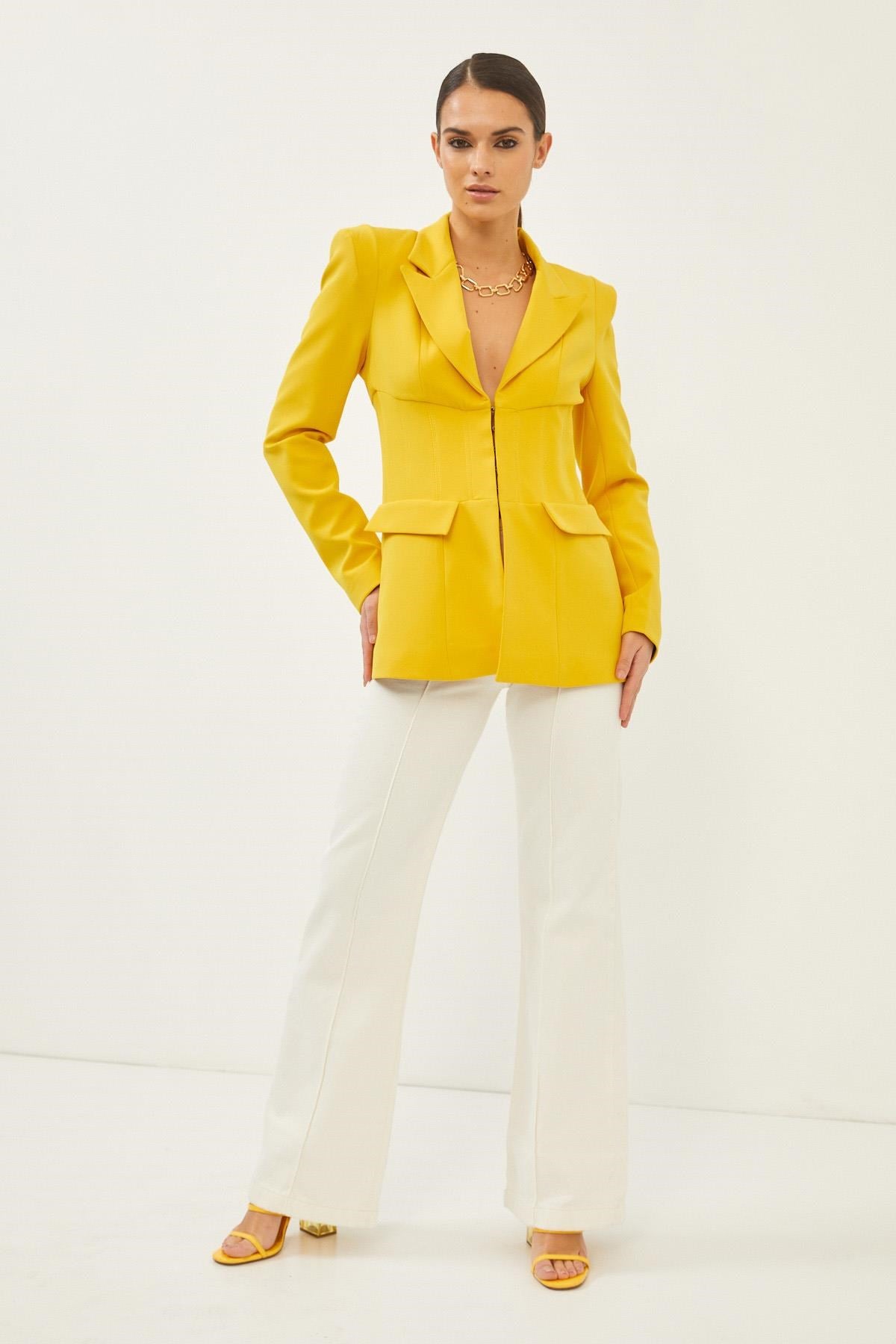 Mustard Corset Suit