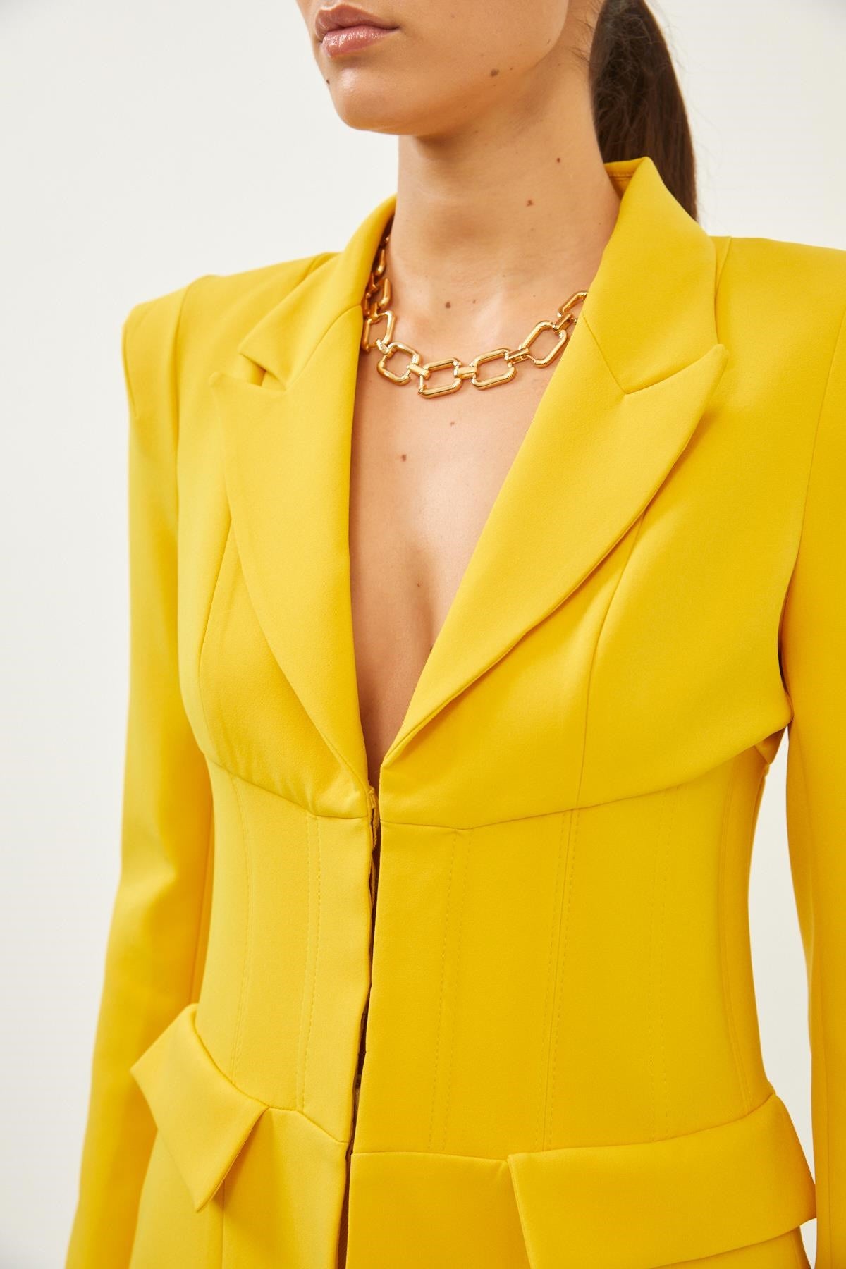 Mustard Corset Suit
