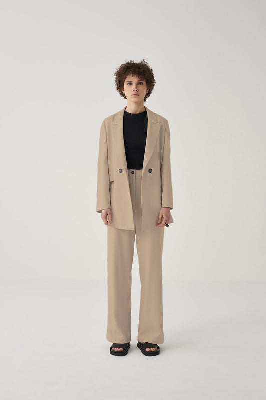 Beige Asymmetrical Suit