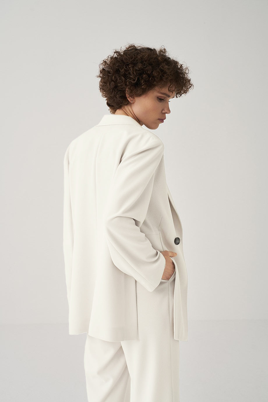 White Asymmetrical Suit