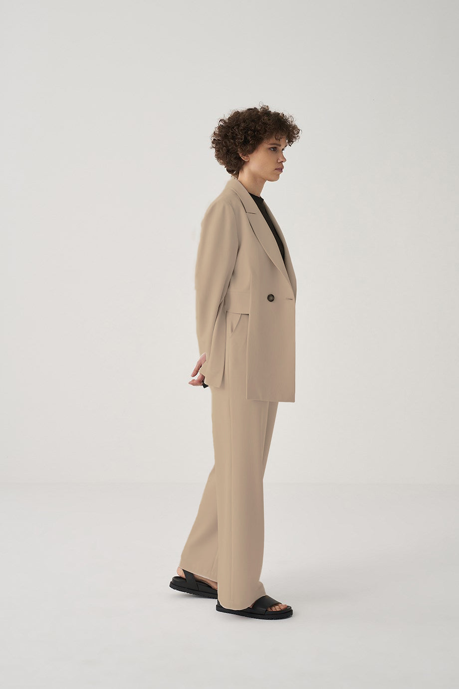 Beige Asymmetrical Suit