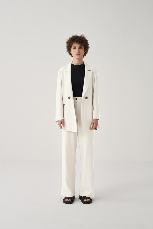 White Asymmetrical Suit