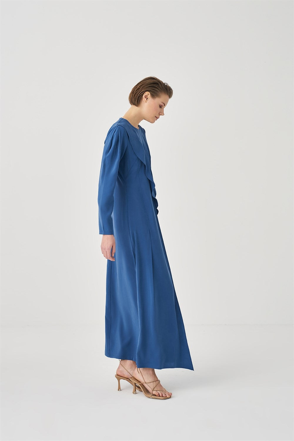 Indigo Ruffled Dress