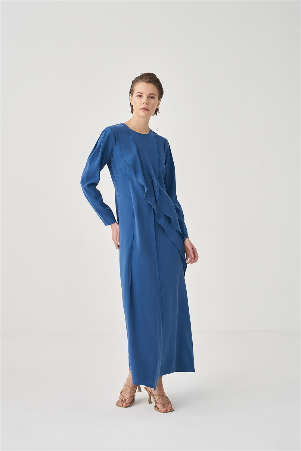Indigo Ruffled Dress