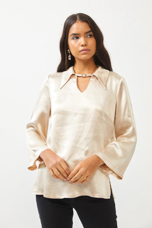 Silky Beige Shirt