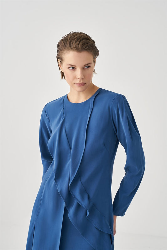Indigo Ruffled Dress